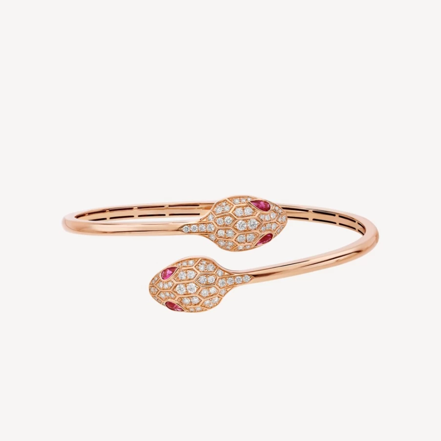BVLGARI Serpenti Red Bracelet | Luxury Snake Design Jewelry