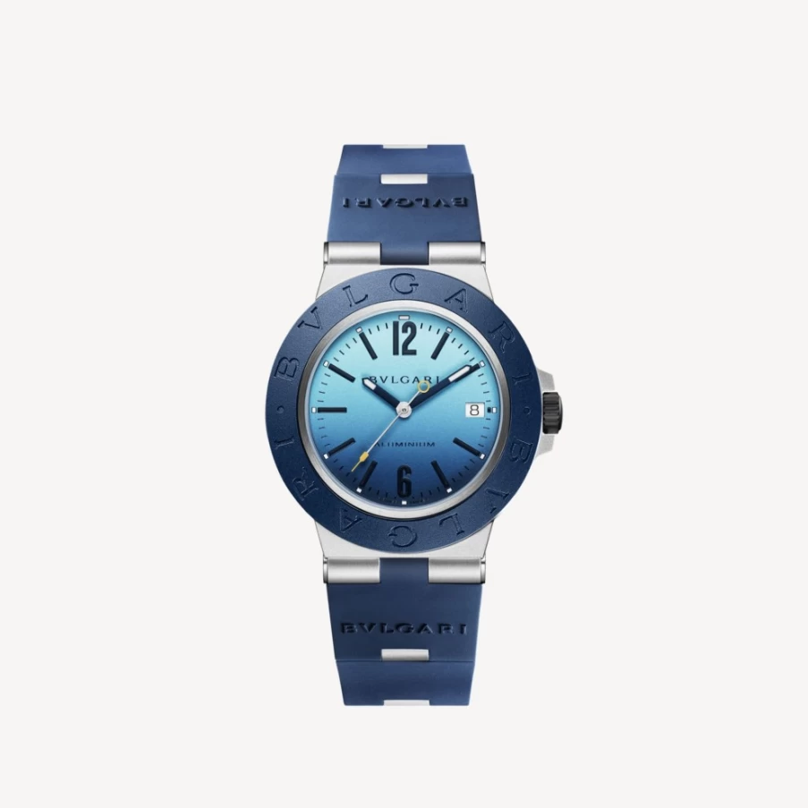BVLGARI Aluminium Men's Blue Watch – Luxury Swiss Timepiece