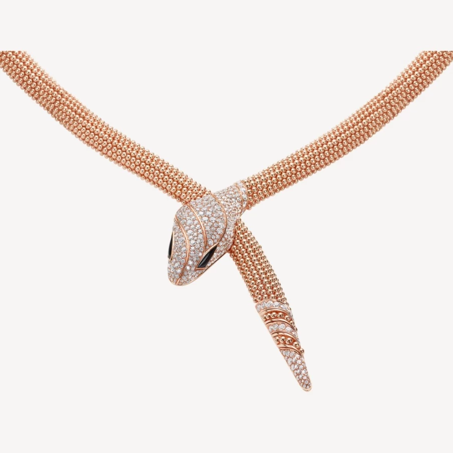 BVLGARI Serpenti Black Diamond Necklace | Luxury Snake Jewelry Collection