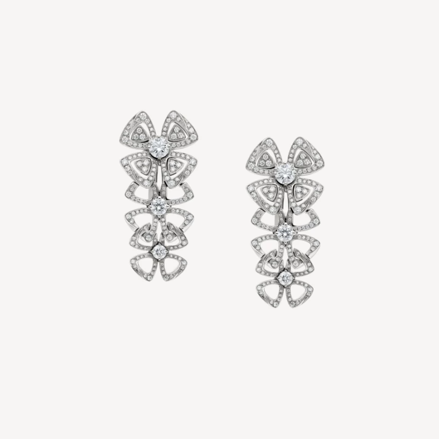 BVLGARI Fiorever Diamond Earrings in 18K Gold | Luxury Floral Jewelry Collection