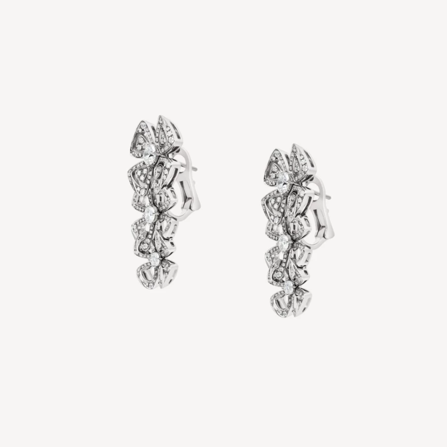 BVLGARI Fiorever Diamond Earrings in 18K Gold | Luxury Floral Jewelry Collection