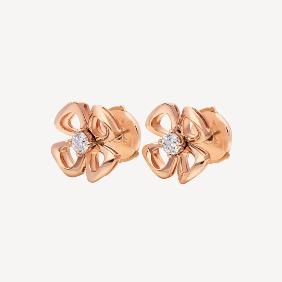 BVLGARI Fiorever Diamond Earrings in 18K Gold | Luxury Floral Design Hoop Earrings
