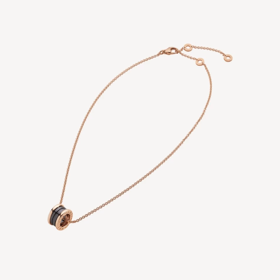BVLGARI B.Zero1 Black Pendant Necklace in Sterling Silver