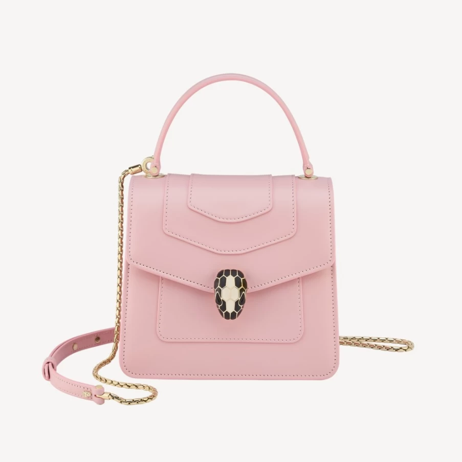 BVLGARI Serpenti Forever Pink Top Handle Bag for Women
