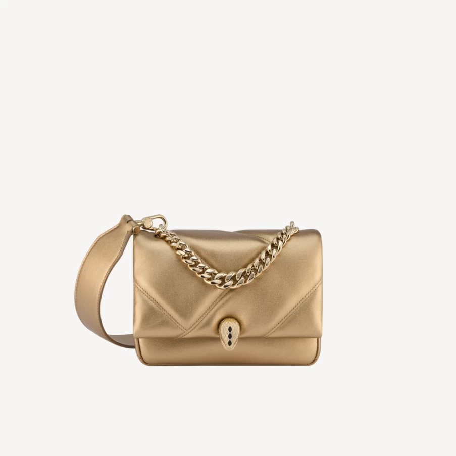 BVLGARI Serpenti Cabochon Gold Mini Crossbody Bag for Women