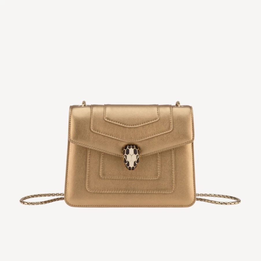 BVLGARI Serpenti Forever Gold Crossbody Bag for Women