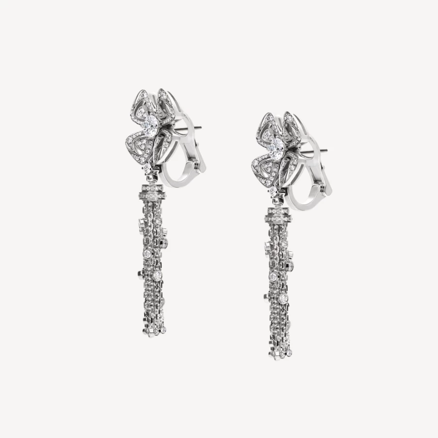 BVLGARI Fiorever Diamond Earrings in 18K Gold | Luxury Floral Jewelry