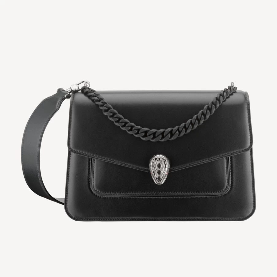 BVLGARI Serpenti Forever Black Crossbody Bag for Women