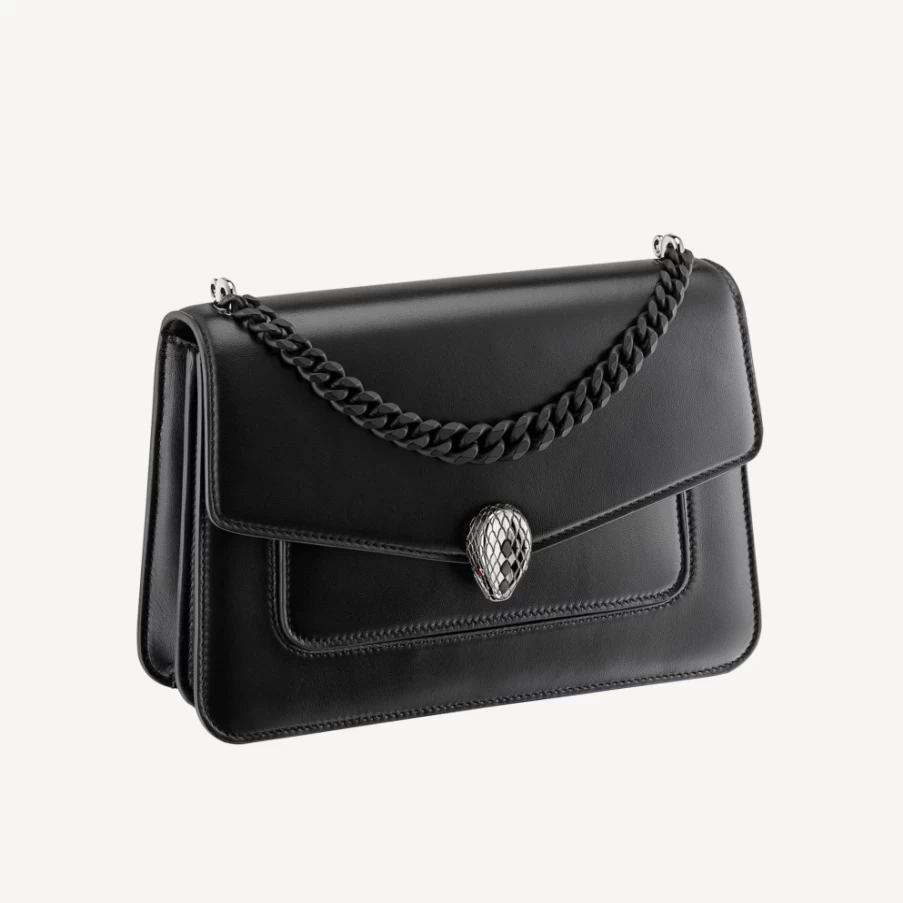BVLGARI Serpenti Forever Black Crossbody Bag for Women