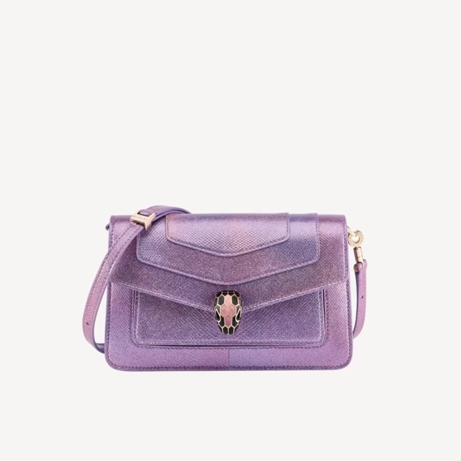 BVLGARI Serpenti Forever East-West Shoulder Bag for Women in Purple