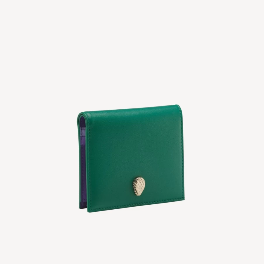 BVLGARI Serpenti Forever Green Women's Bifold Wallet