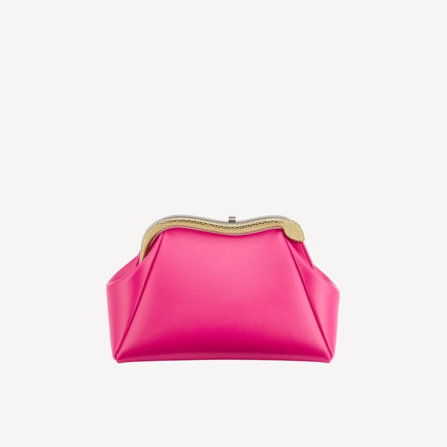 BVLGARI Serpentine Pink Leather Pouch for Women | Luxury Crossbody Bag