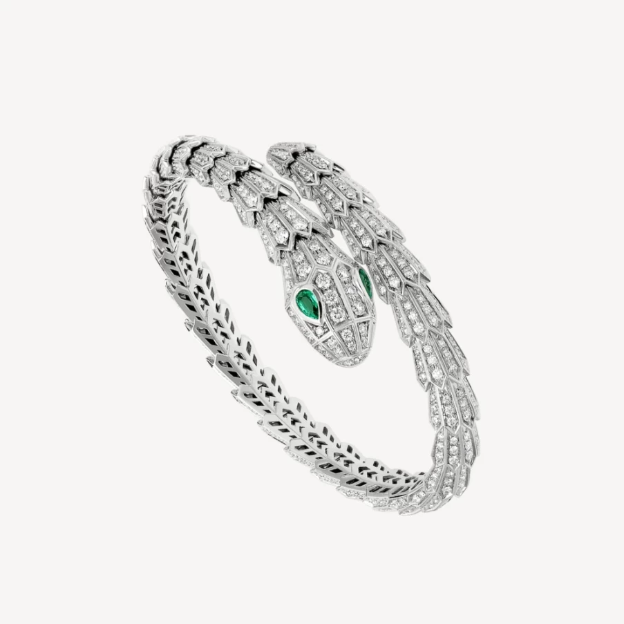 BVLGARI Serpenti Green Bracelet | Luxury Snake Design Jewelry