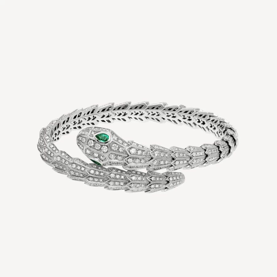 BVLGARI Serpenti Green Bracelet | Luxury Snake Design Jewelry