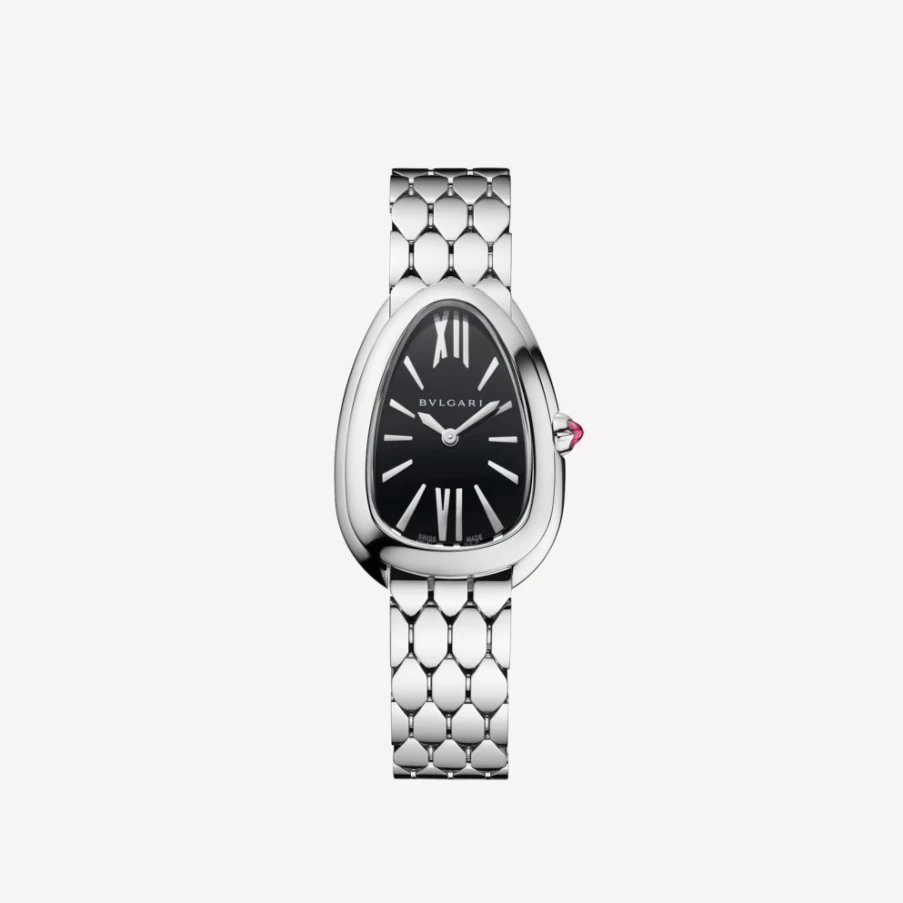 BVLGARI Serpenti Seduttori Silver Watch for Women | Luxury Snake-Design Timepiece