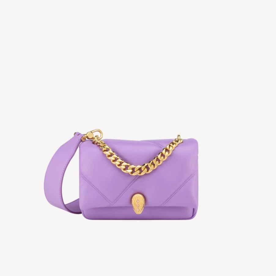 BVLGARI Serpenti Cabochon Purple Crossbody Mini Bag for Women