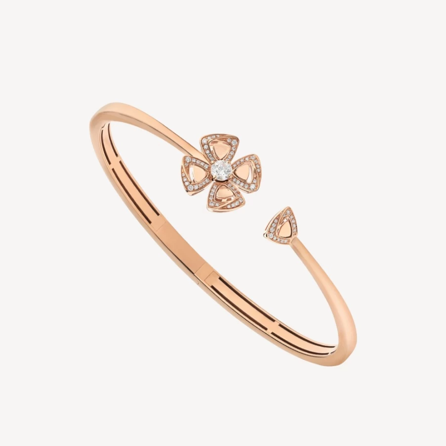 BVLGARI Fiorever Diamond Bracelet in 18K Rose Gold | Luxury Italian Jewelry Collection