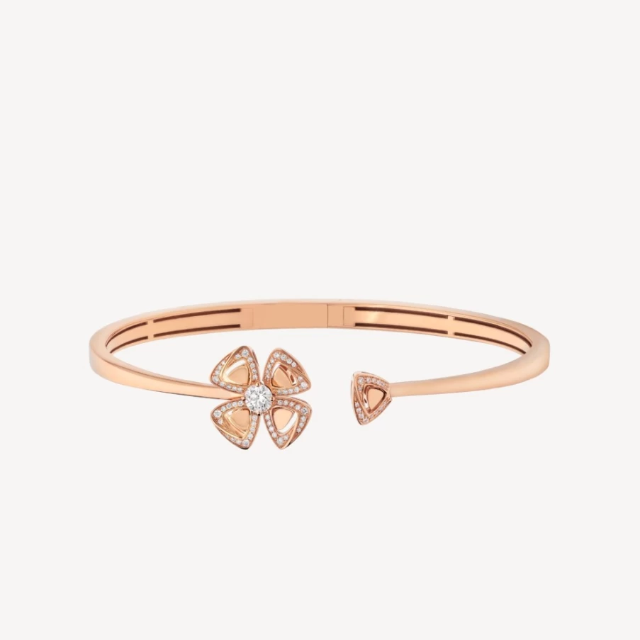 BVLGARI Fiorever Diamond Bracelet in 18K Rose Gold | Luxury Italian Jewelry Collection
