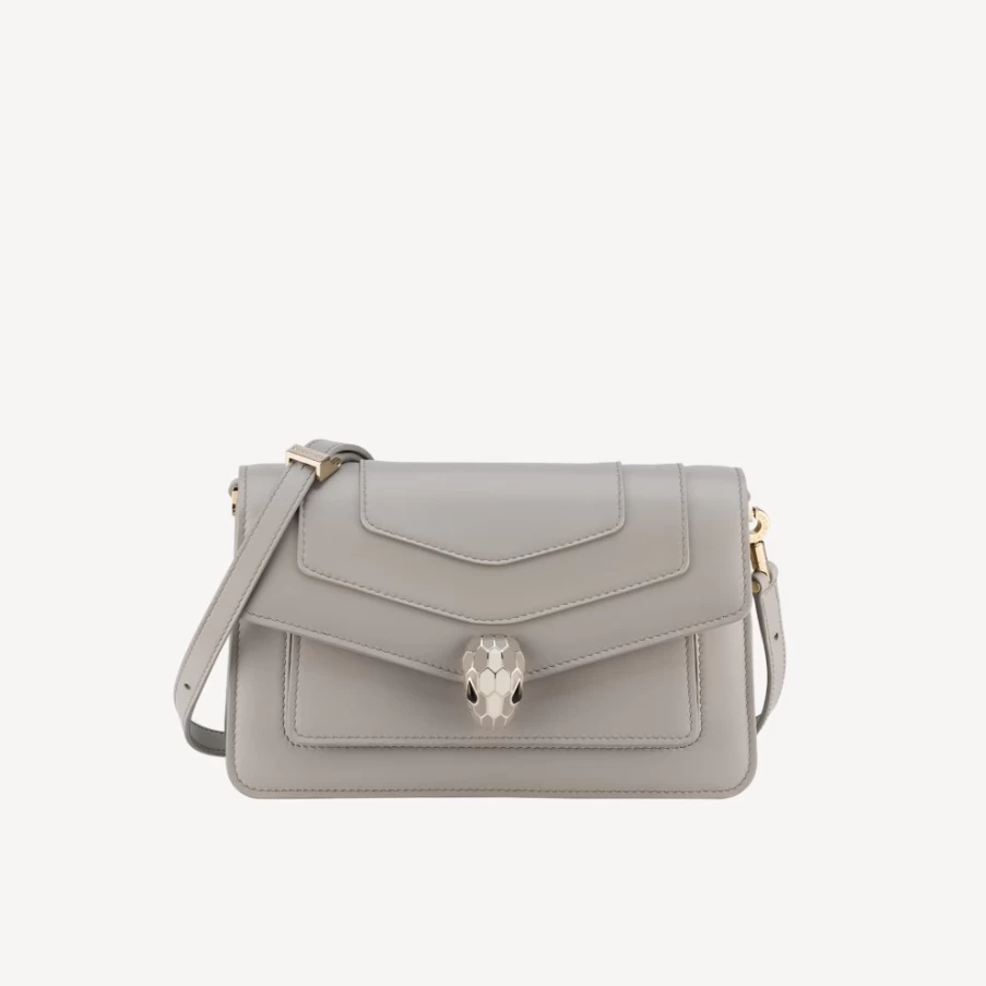 BVLGARI Serpenti Forever East-West Shoulder Bag for Women in Grey
