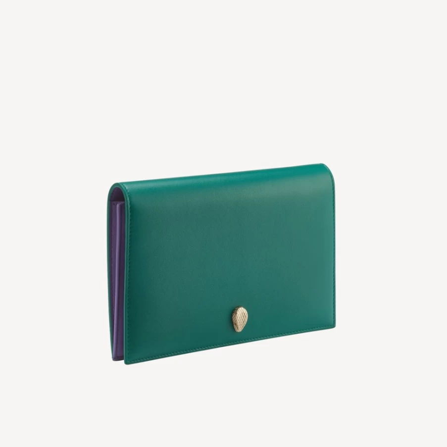 BVLGARI Serpenti Forever Green Bifold Wallet for Women
